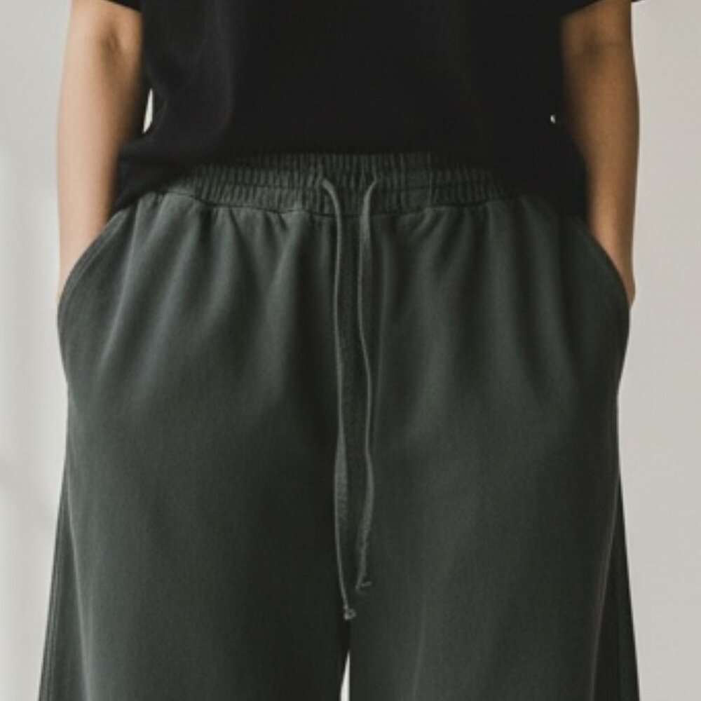 Zenana Wide Leg Washed Army Green Lounge Pants NEW Size Medium - Picture 3 of 7